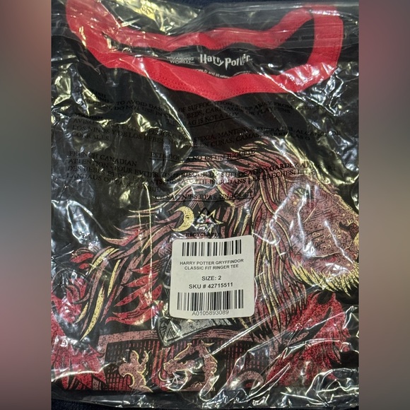 NWT Torrid Harry Potter Gryffindor classic fit ringer t-shirt size 2X and 3X - Picture 7 of 8
